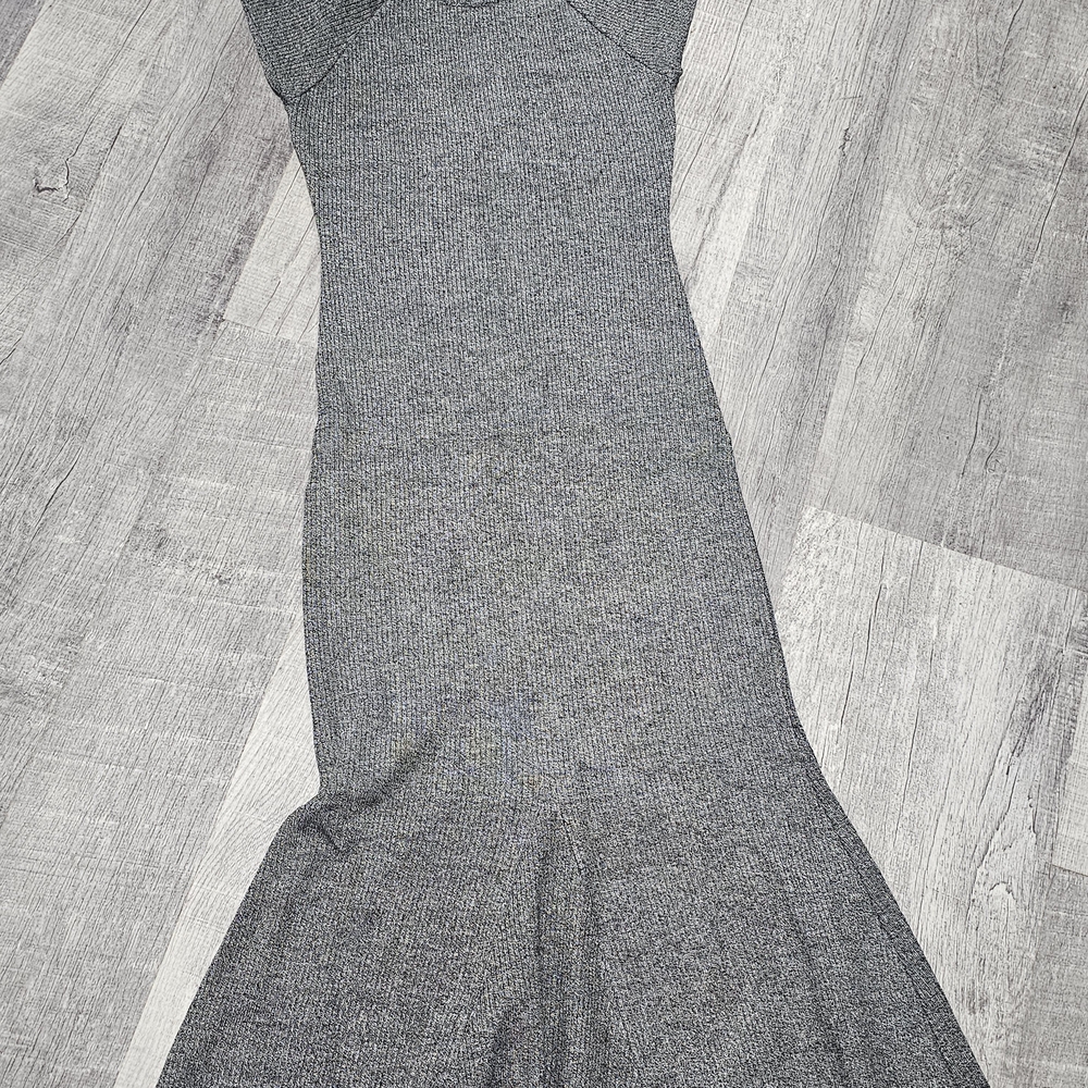 Grey Ribbed Maxi Dress
